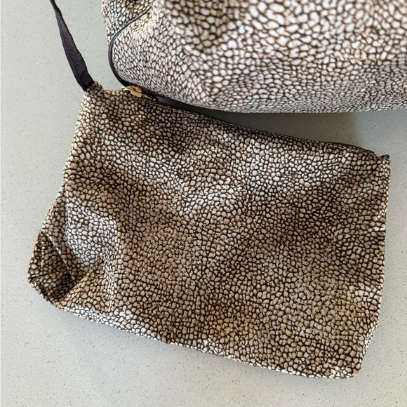 Borbonese shoulder bag tote w/ pouch quail pattern excellent condition - Picture 9 of 16